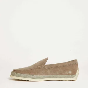 Acquista online scarpe TOD'S beige in camoscio con suola intrecciata