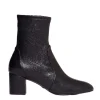 Ankle Boot in Black Stretch Leather: Elegant 60mm Heel