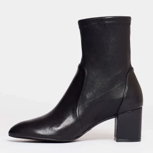 Ankle Boot in Black Stretch Leather: Elegant 60mm Heel