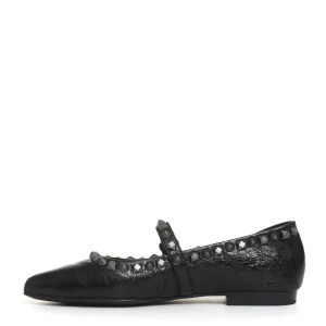 ballerina pelle nera borchie