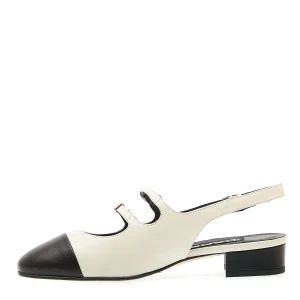 Carel: Scarpe Slingback in Pelle Beige con Punta Nera