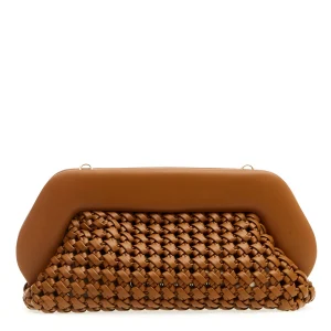Clutch in pelle intrecciata cuoio: eleganza e stile