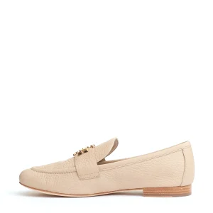 mocassino Eleanor pelle beige logo