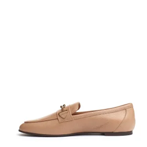 mocassino fibbia pelle beige