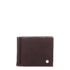 Orciani: Stylish Dark Brown Leather Dollar Holder with Pocket