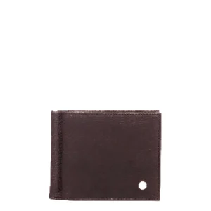 Orciani: Stylish Dark Brown Leather Dollar Holder with Pocket