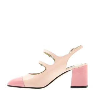 Scarpe CAREL: Slingback con tacco 70 mm in pelle verniciata rosa e cipria