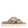 Scarpe da donna con zeppa e paillettes gunmetal MOU