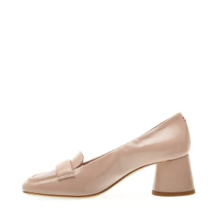 Scarpe da donna in pelle rosa con tacco 50 mm