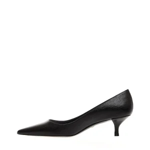 Scarpe eleganti in pelle nera con tacco da 50 mm