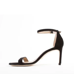 Scarpe eleganti: sandalo in camoscio nero Stuart Weitzman 85mm