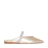 Scarpe Stuart Weitzman: Mule basse in pelle dorata con strass