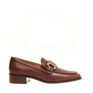 Scarpe Tod's: mocassino in pelle color cuoio, tacco 35 mm