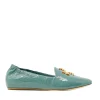 Scarpe TORY BURCH: Pantofole blu in vernice con logo dorato