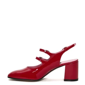 slingback vernice rossa tacco 60 mm