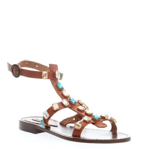 SORELLE PEREGO - Sandalo basso cuoio con pietre: eleganza e stile