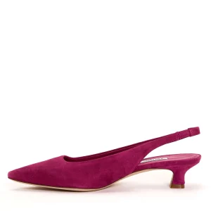 SORELLE PEREGO - Slingback fuchsia camosic: scarpe tacco 40mm