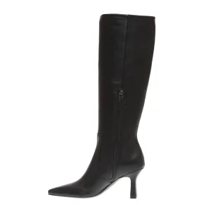 SORELLE PEREGO - Stivali in pelle nera con tacco a spillo da 80 mm