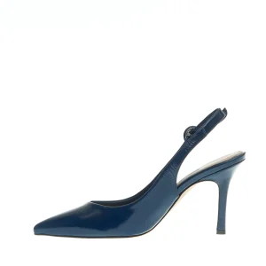 SORELLE PEREGO: Slingback Vernice Blu Tacco 85 mm - Acquista Online!