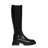 stivale pelle nera elastico