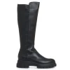 stivale stretch in pelle nera