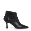 stivaletto pelle nera tacco 70 mm