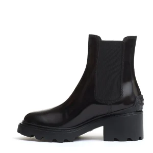 stivaletto pelle nero carroarmato 60 mm