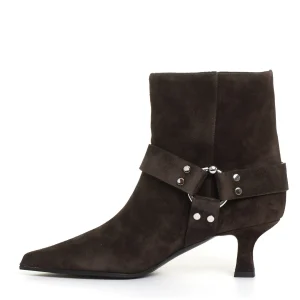 stivaletto tacco 55 mm camoscio marrone